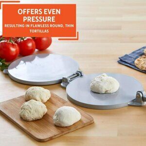 IMUSA USA Tortilla Press, 8 Inch, Silver